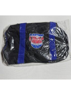Vintage 90s NBA Brooklyn NJ New Jersey Nets Small Duffel Bag NEW SEALED 16"